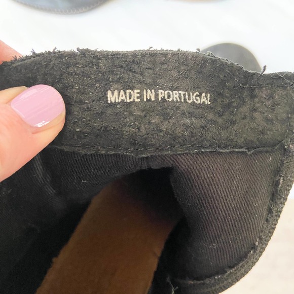 Fat Face Distressed Leather boots Double Buckle Black Sz 38 - Picture 4 of 8